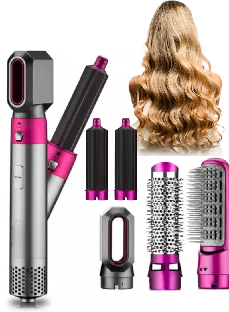 5-in-1 Hot Air Hair Dryer Brush – Negative Ion Detachable Styler with Comb, Curler, Straightener, Wave & Volumizer | Professional Blow Dry Styling Tool for Women - Image 1